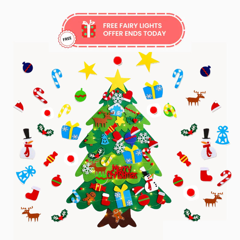 Everhearth Interactive Felt Christmas Tree Set on wall