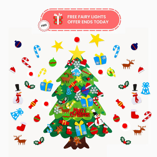 Everhearth Interactive Felt Christmas Tree Set on wall